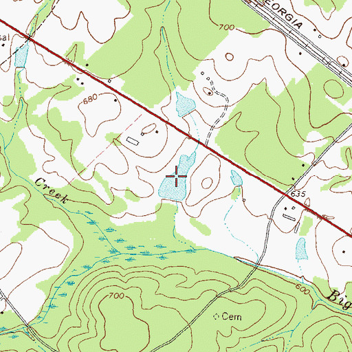 Topographic Map of Ervin Dam, GA