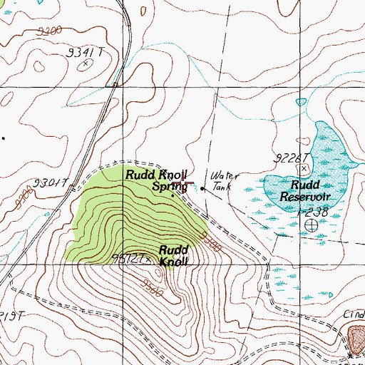 Topographic Map of Rudd Knoll Spring, AZ