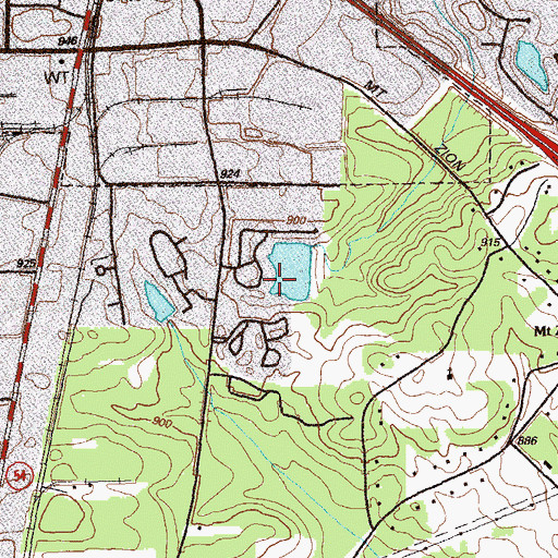 Topographic Map of Wall Dam, GA