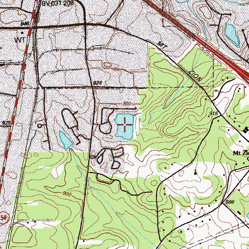 Topographic Map of Wall Lake, GA