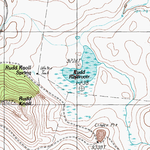Topographic Map of Rudd Reservoir, AZ