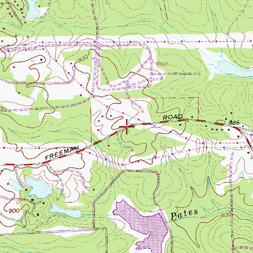 Topographic Map of Feagins Lake, GA