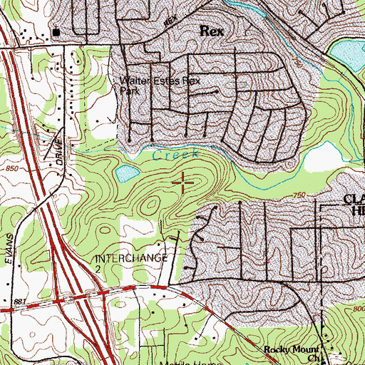 Topographic Map of Lake Katherine Dam, GA