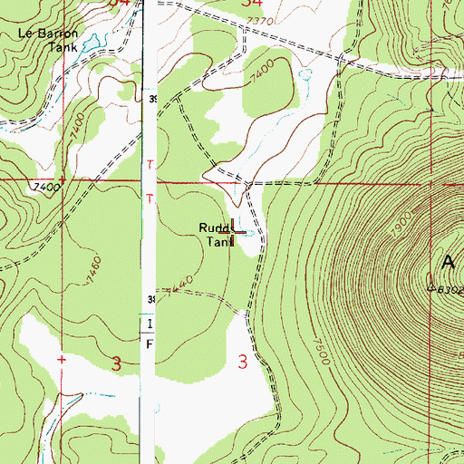 Topographic Map of Rudds Tank, AZ