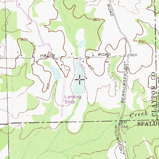 Topographic Map of Hall Lake, GA
