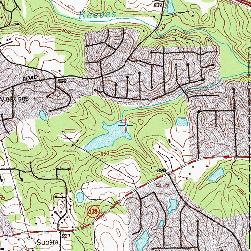 Topographic Map of Hatcher Lake Dam, GA