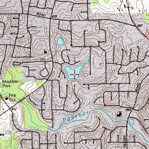 Topographic Map of Bunyon Lake Dam, GA