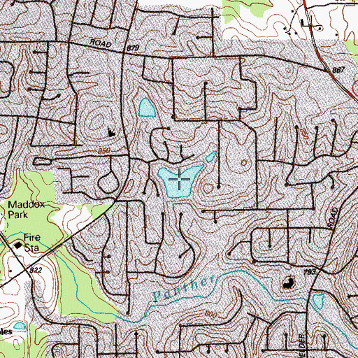 Topographic Map of Bunyon Lake, GA