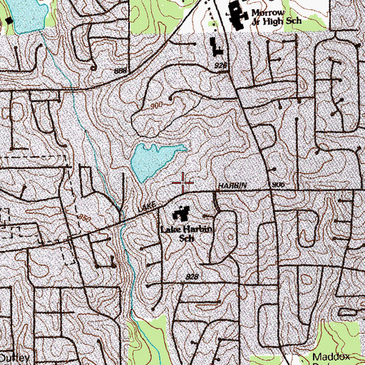 Topographic Map of Lake Louise, GA