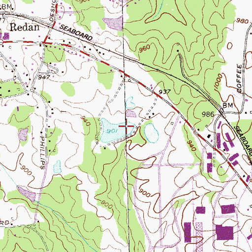 Topographic Map of Jabco Lake Dam, GA