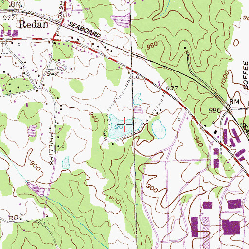 Topographic Map of Jabco Lake, GA