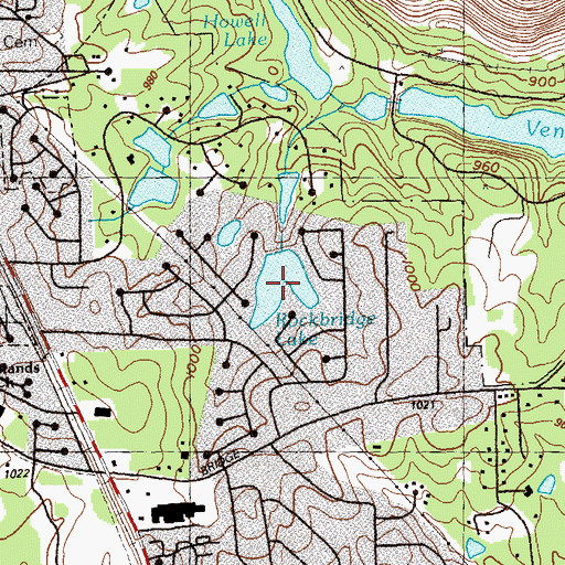 Topographic Map of Rockbridge Lake, GA