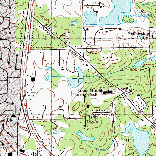 Topographic Map of Rutland Lake Two, GA