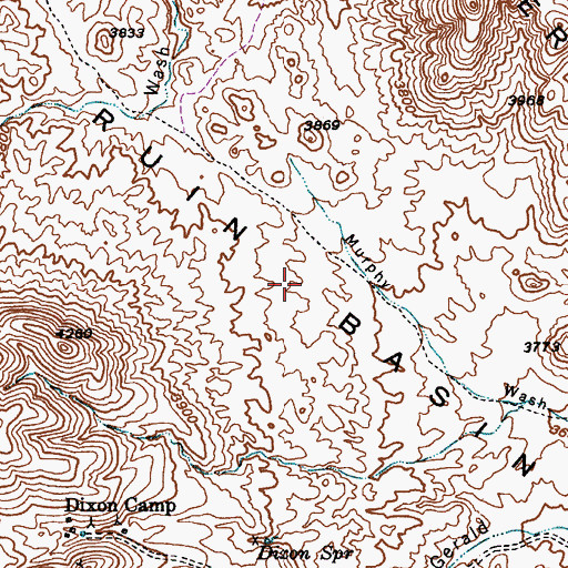 Topographic Map of Ruin Basin, AZ