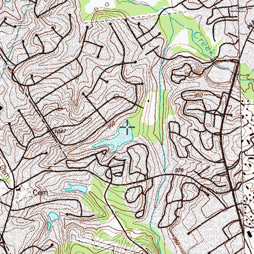 Topographic Map of Cadence Dam, GA