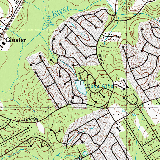 Topographic Map of Atha Dam, GA