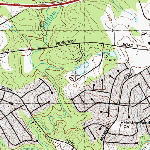 Topographic Map of Lionel Lake Dam, GA