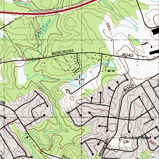 Topographic Map of Lionel Lake, GA
