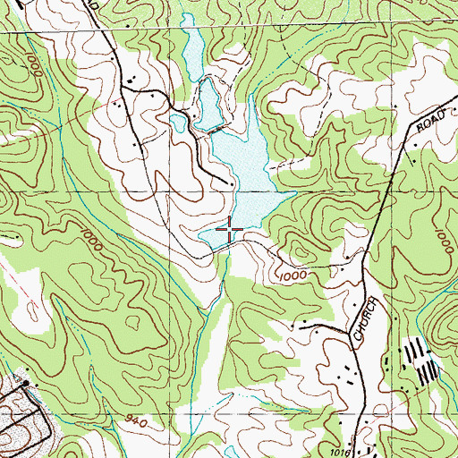 Topographic Map of Rollins Ranch Lake Dam, GA