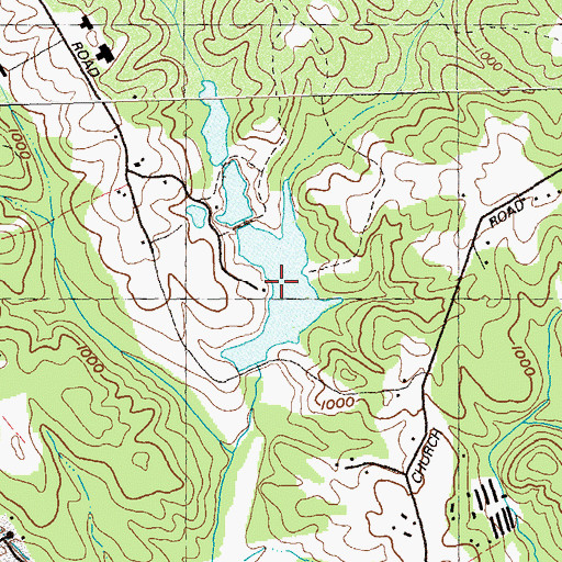 Topographic Map of Rollins Ranch Lake, GA