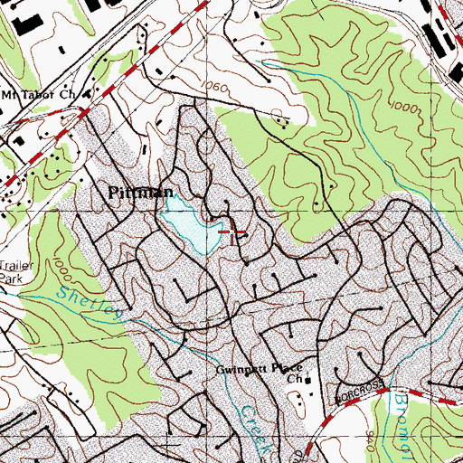 Topographic Map of Morrison Lake Dam, GA