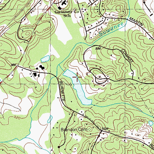 Topographic Map of Berry Lake, GA