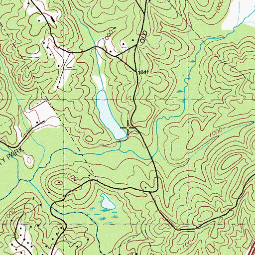 Topographic Map of Casteel Lake, GA