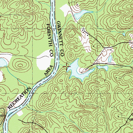 Topographic Map of Ashmore Lake Dam, GA