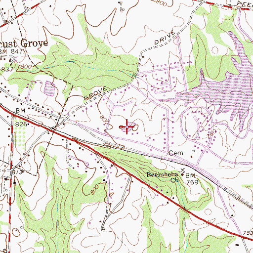 Topographic Map of Hetrick Lake, GA