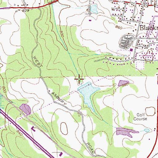 Topographic Map of Green Valley Golf Course Dam, GA