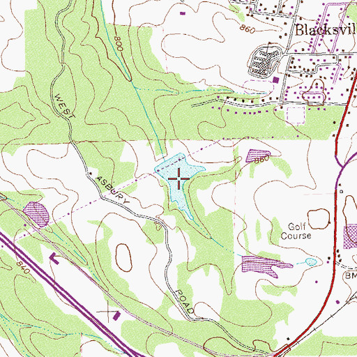 Topographic Map of Green Valley Lake, GA