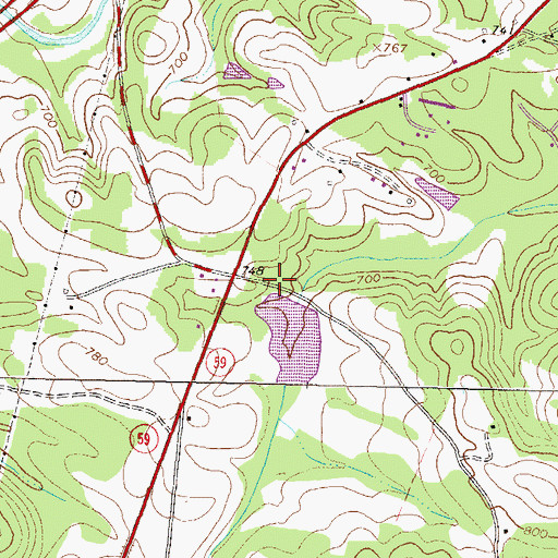 Topographic Map of Grove River Structure Number 44 Dam, GA
