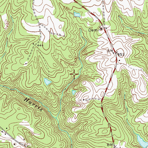 Topographic Map of Bennett Dam, GA