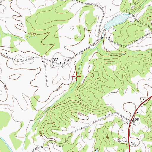 Topographic Map of Alston Dam, GA