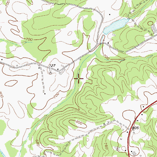 Topographic Map of Alston Lake, GA