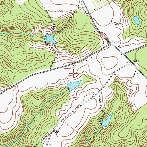 Topographic Map of Roberts Dam, GA
