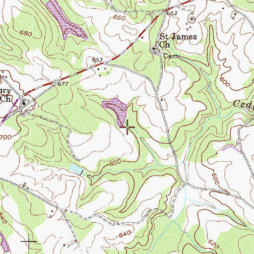 Topographic Map of Cole Dam Three, GA