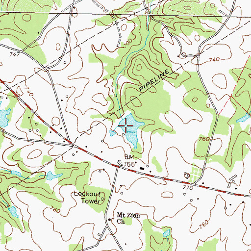Topographic Map of O'Kelley Dam, GA