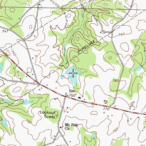 Topographic Map of O'Kelley Lake, GA