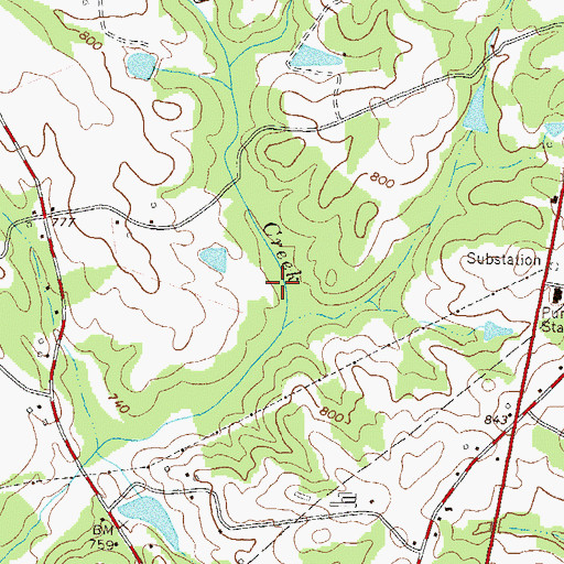 Topographic Map of Reservoir Six, GA