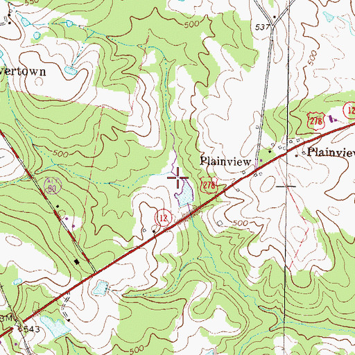 Topographic Map of Johnsons Lake, GA