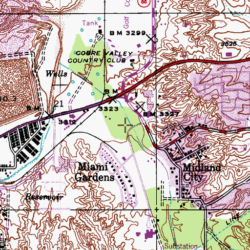 Topographic Map of Russell Gulch, AZ