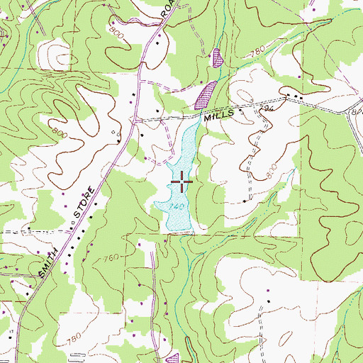 Topographic Map of Paradise Lake, GA