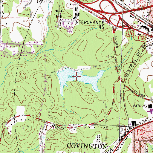 Topographic Map of Turner Lake, GA