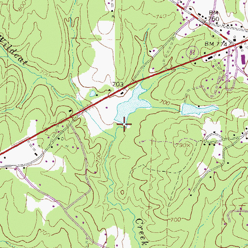 Topographic Map of Bailey Lake Dam, GA