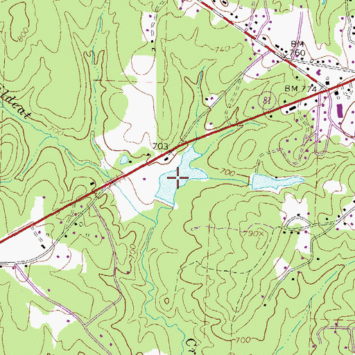 Topographic Map of Bailey Lake, GA