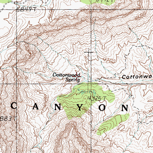 Topographic Map of Cottonwood Spring, AZ