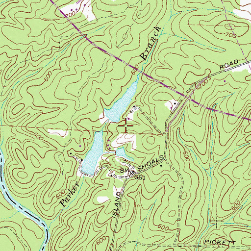 Topographic Map of Treadwell Lake Dam, GA