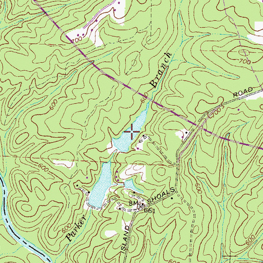 Topographic Map of Treadwell Lake, GA