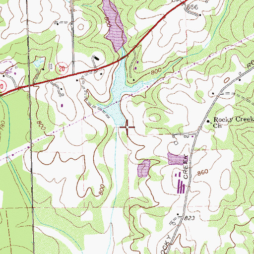 Topographic Map of Fausel Lake Dam, GA